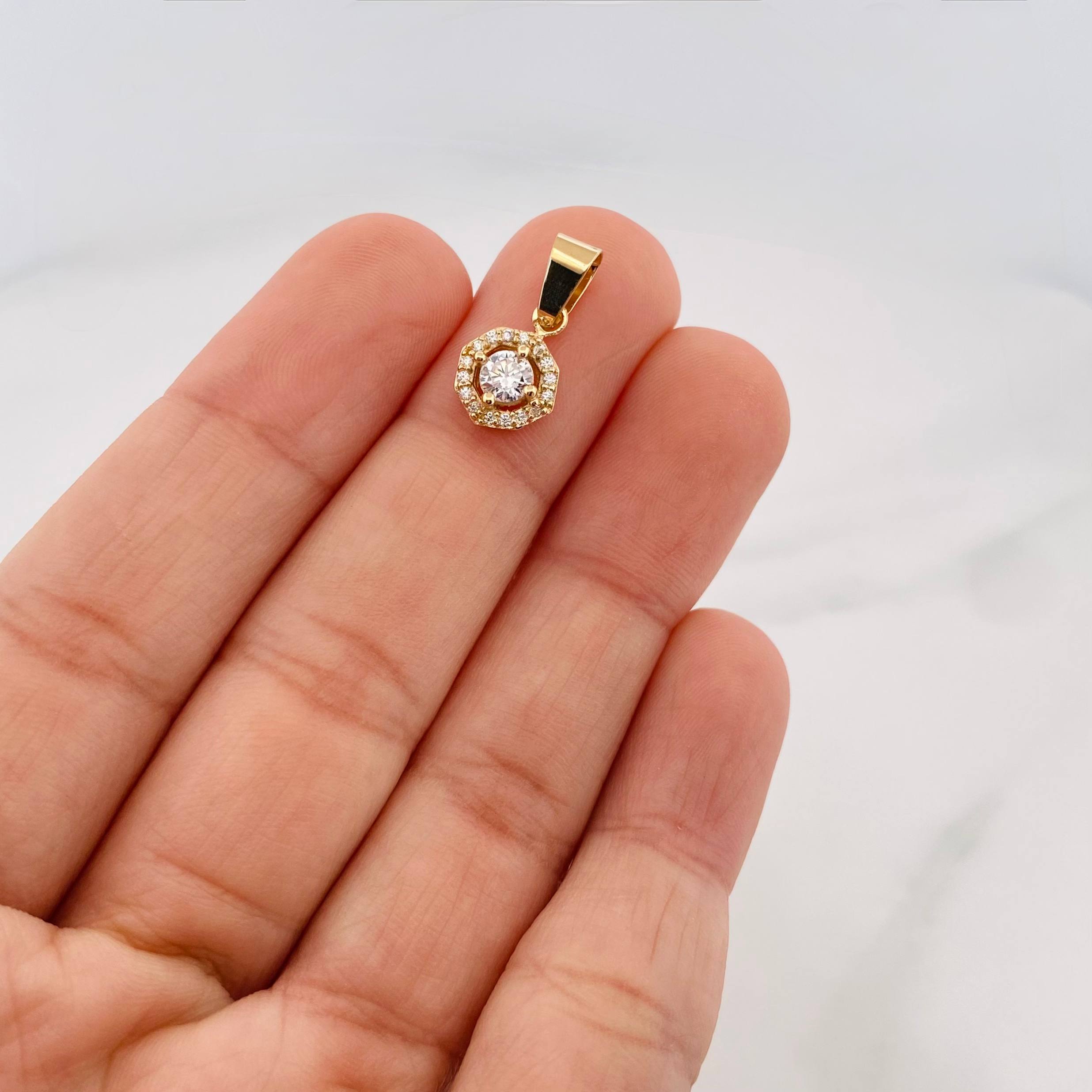 Dije Halo Circulo 1.2 g / 3/4 in Oro Amarillo 18K