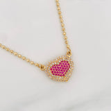 Cadena Militar Diamantada Corazon 7.2 g / 17 in / 1.65 mm Oro Amarillo 18K