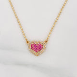 Cadena Militar Diamantada Corazon 7.2 g / 17 in / 1.65 mm Oro Amarillo 18K