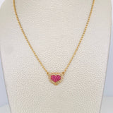 Cadena Militar Diamantada Corazon 7.2 g / 17 in / 1.65 mm Oro Amarillo 18K