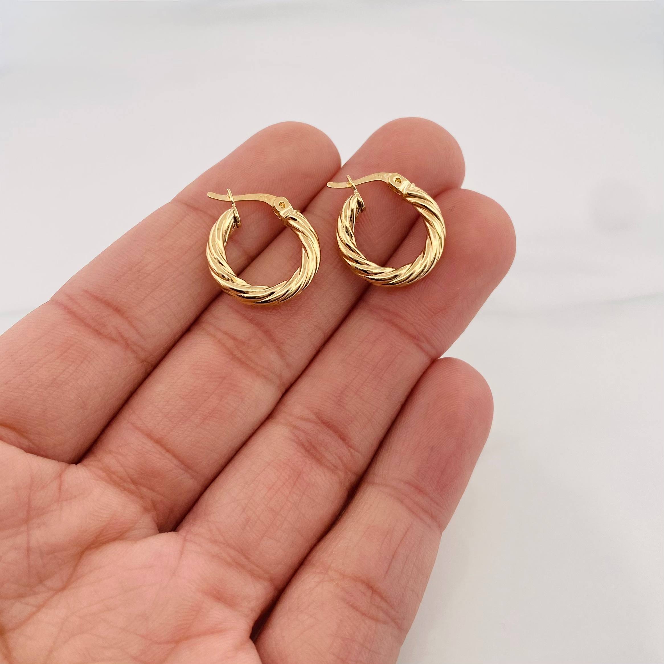 Hoop Earrings Mati 1.85 g / 3/4 in Yellow Gold 18K