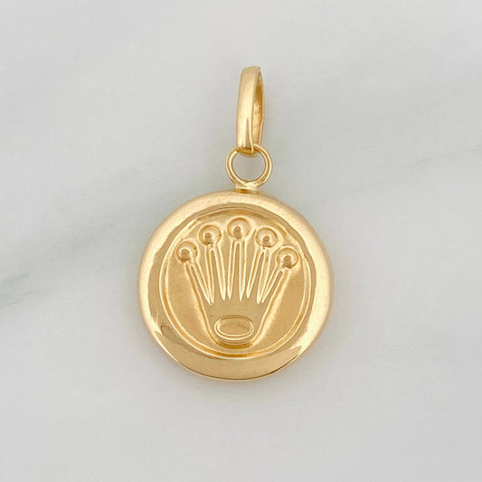 Dije Corona 0.9 g / 3/4 in Oro Amarillo 18K