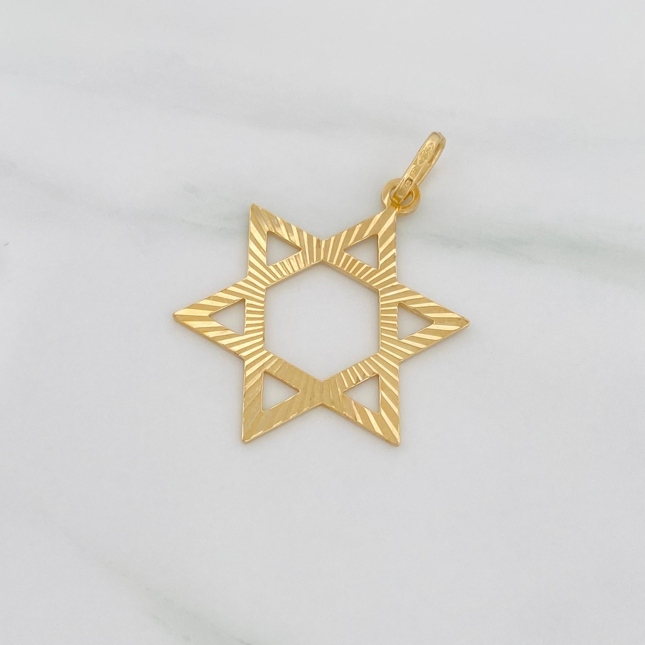 Dije Estrella De David 2 g / 1 1/4 in Oro Amarillo 18K