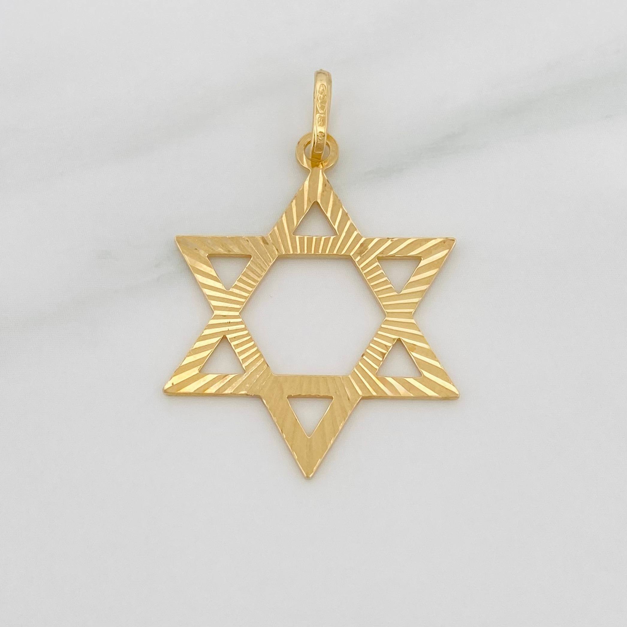 Dije Estrella De David 2 g / 1 1/4 in Oro Amarillo 18K