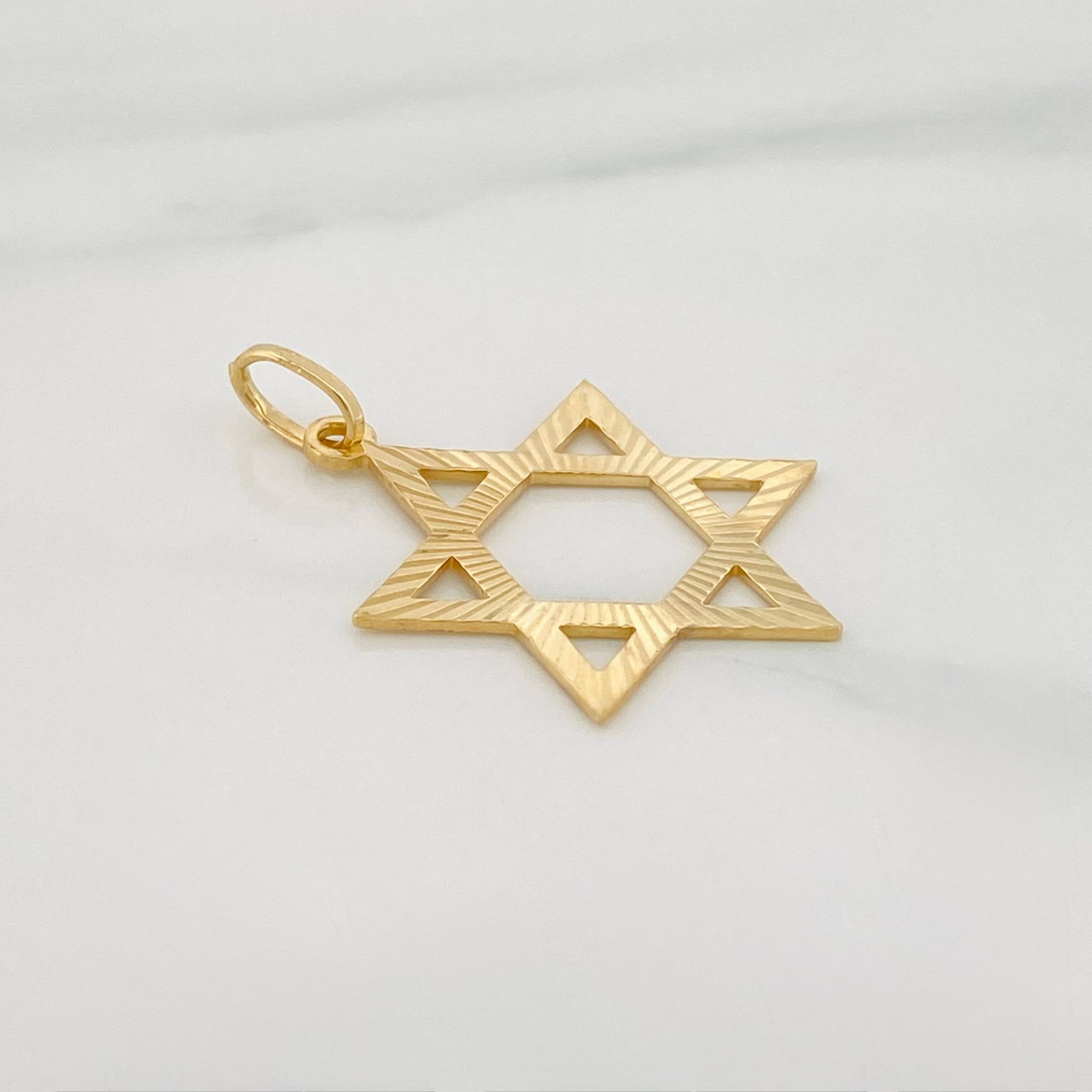 Dije Estrella De David 2 g / 1 1/4 in Oro Amarillo 18K