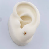 Stud Earrings Flower Diamond 0.65gr / 18K Yellow Gold &