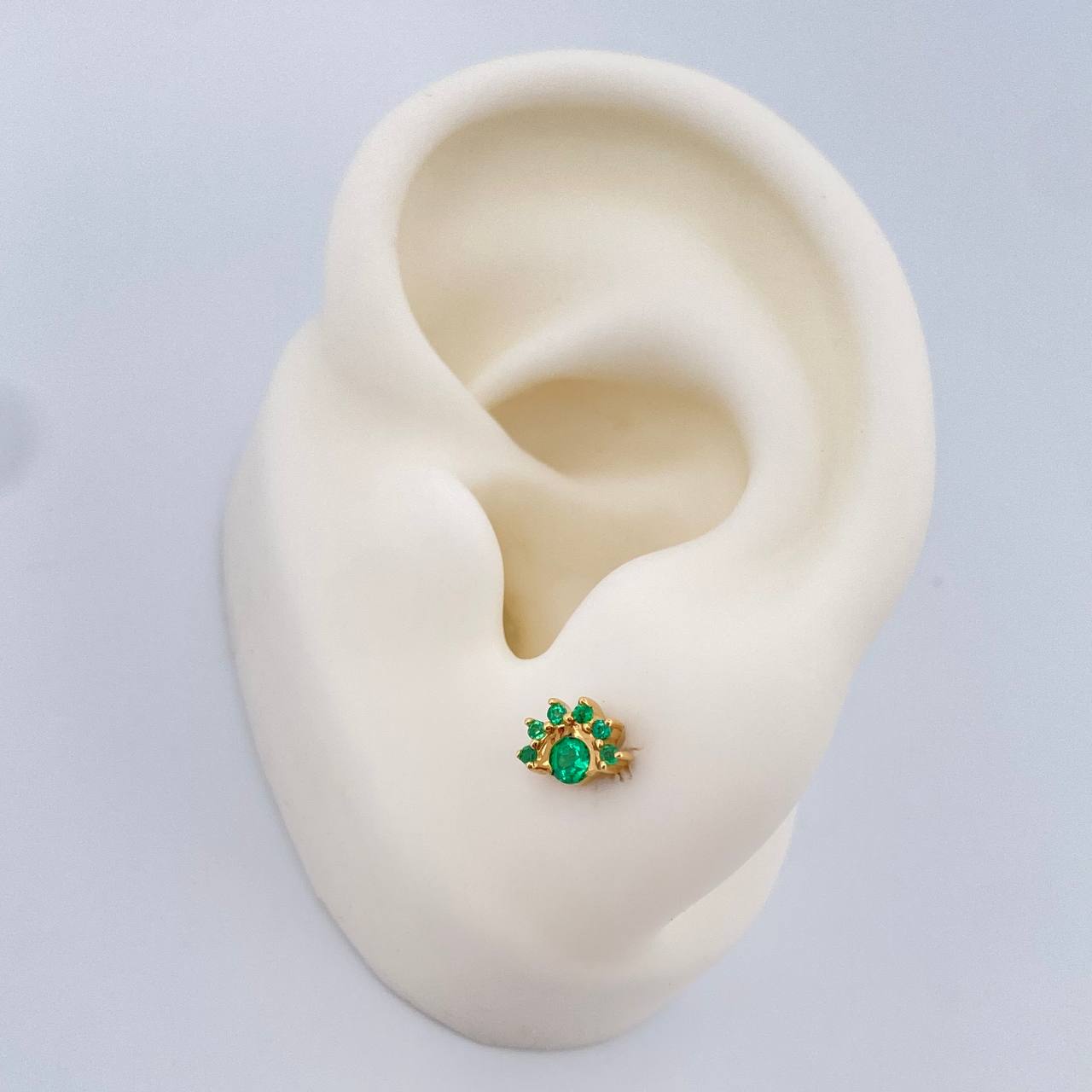 Topos Arco Iris Esmeralda 1.2gr / Oro Amarillo 18K &