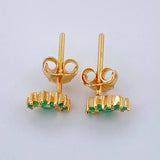 Topos Arco Iris Esmeralda 1.2gr / Oro Amarillo 18K &