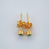 Topos Disel Esmeralda 0.85gr / Oro Amarillo 18K &