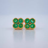 Topos Trebol Esmeralda 2.1gr / Oro Amarillo 18K &