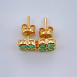 Topos Trebol Esmeralda 2.1gr / Oro Amarillo 18K &