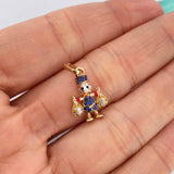 Dije Pato Bolsa de Dinero 1.55gr / 3/4 in / Dos Oros Amarillo Blanco 18K &