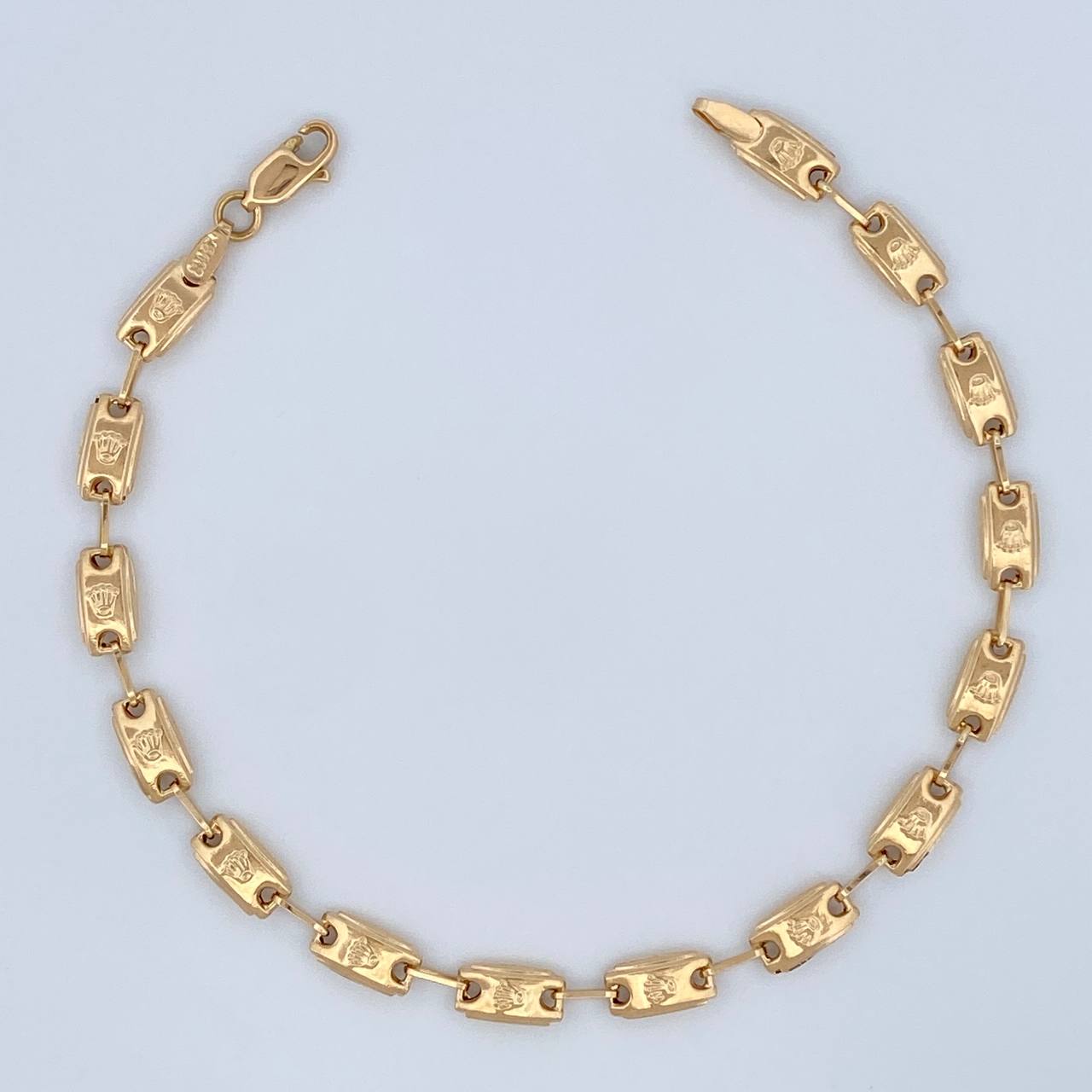 Pulso Rustico Corona 3.95gr / 8 1/4 in / 4mm Oro Amarillo 18K &