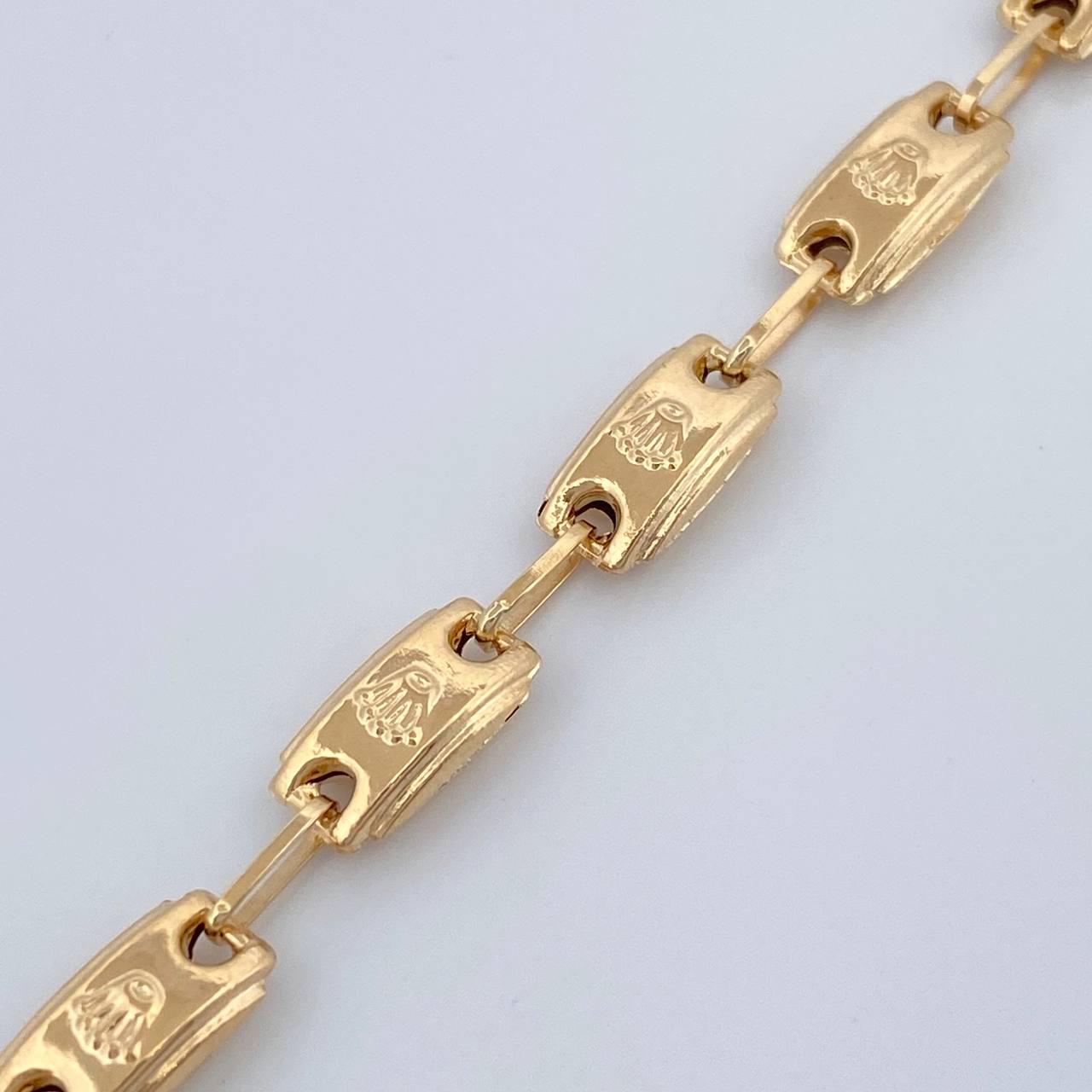 Pulso Rustico Corona 3.95gr / 8 1/4 in / 4mm Oro Amarillo 18K &