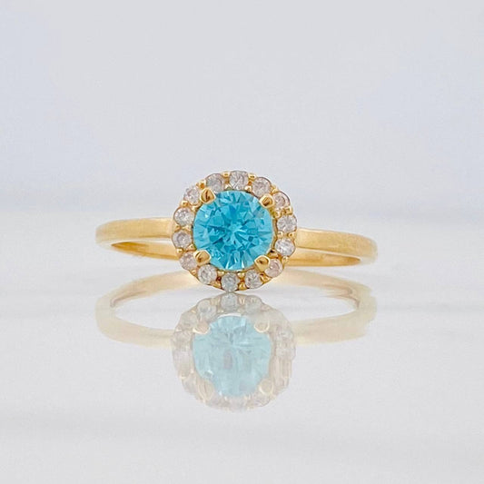 Anillo  Flor Circular 1.9 g / T6 3/4 Oro Amarillo 18K