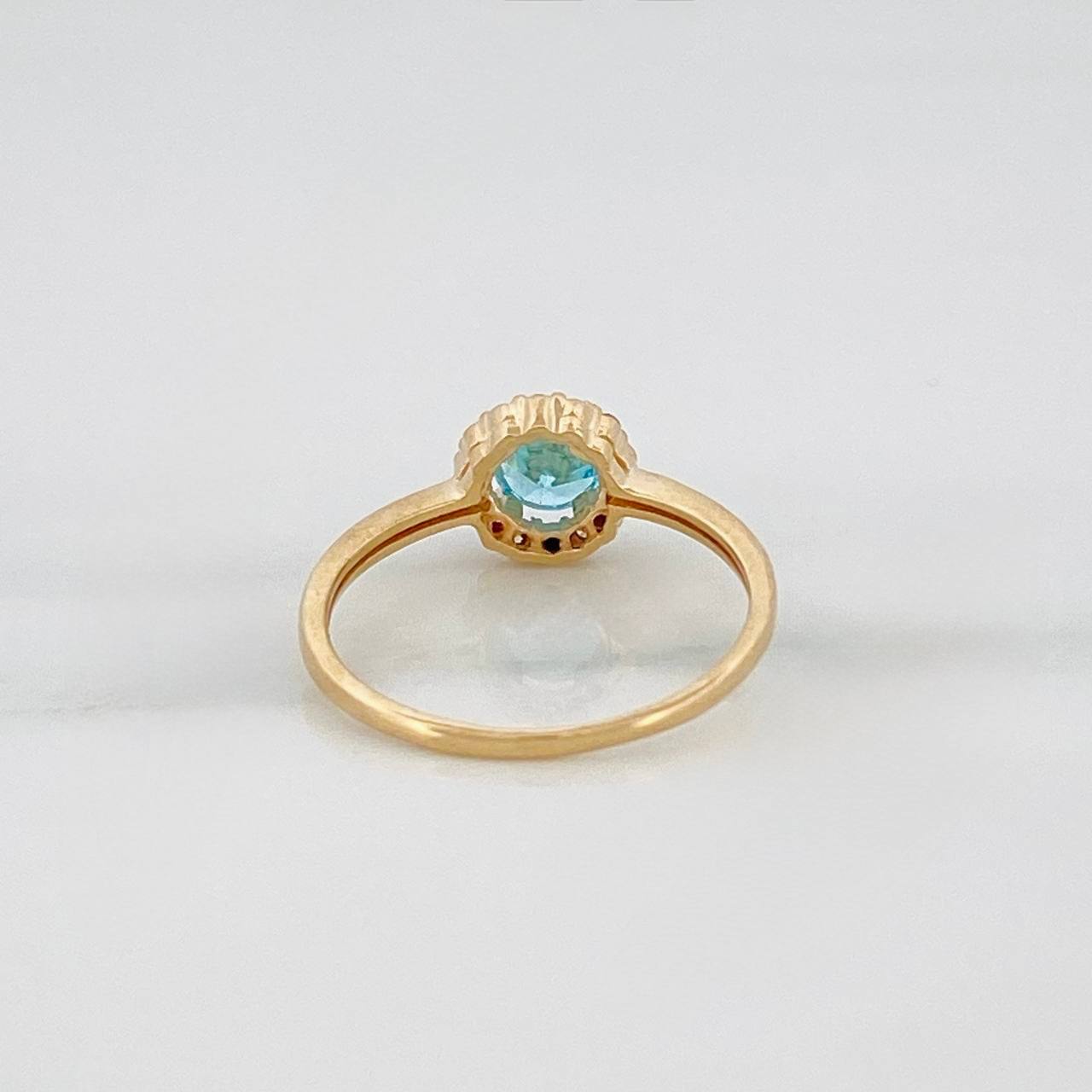 Anillo  Flor Circular 1.9 g / T6 3/4 Oro Amarillo 18K