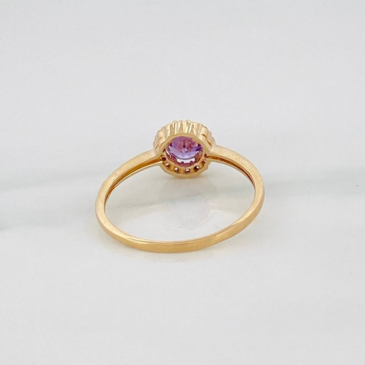 Anillo Flor Circular 1.9 g / T8 Oro Amarillo 18K