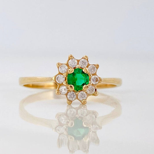 Anillo Flor Tupida 2 g / T6 3/4 Oro Amarillo 18K