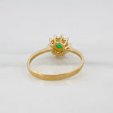 Dense Flower Ring 2 g / T8 1/4 Yellow Gold 18K