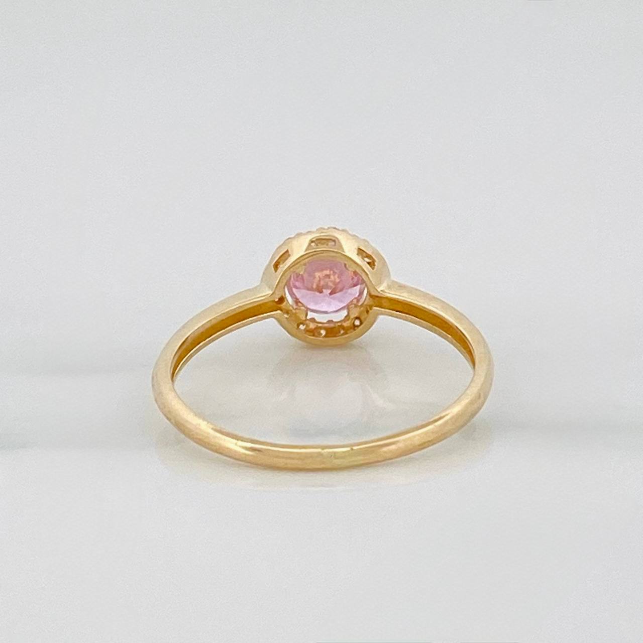 Anillo Flor Circular 1.7 g / T7 Oro Amarillo 18K