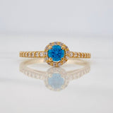 Anillo Halo Cicular 2.3 g / T7 Oro Amarillo 18K