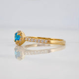 Anillo Halo Cicular 2.3 g / T7 Oro Amarillo 18K