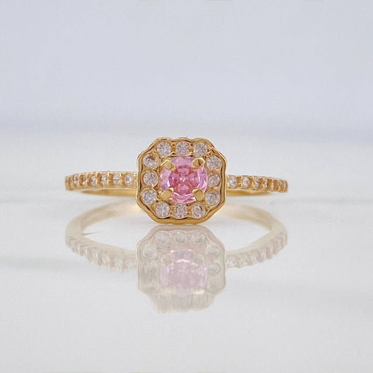 Anillo Halo Cicular 1.8 g / T7 1/4 Oro Amarillo 18K