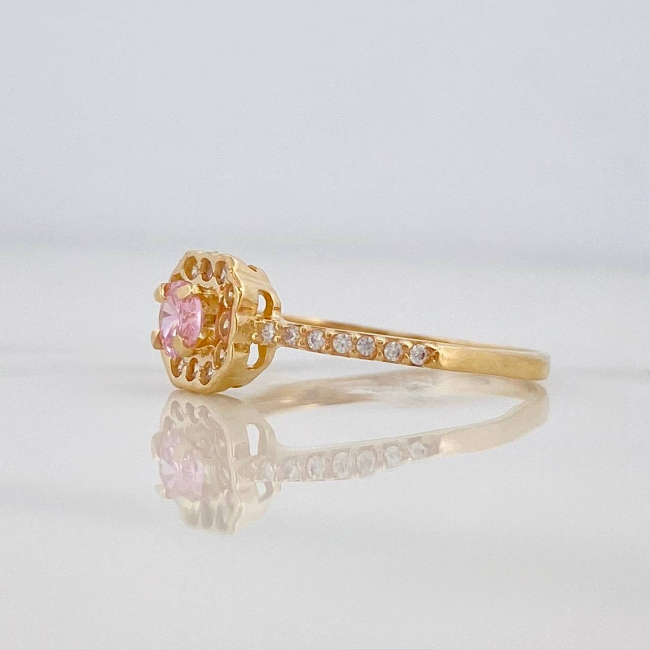 Anillo Halo Cicular 1.8 g / T7 1/4 Oro Amarillo 18K