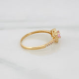 Anillo Halo Cicular 1.8 g / T7 1/4 Oro Amarillo 18K