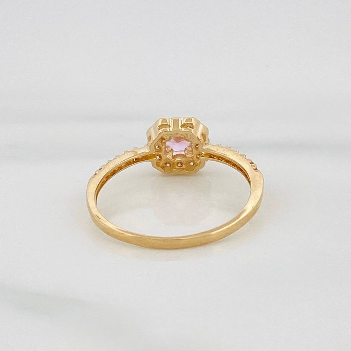 Anillo Halo Cicular 1.8 g / T7 1/4 Oro Amarillo 18K