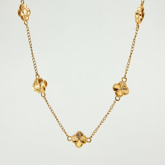 Cadena Trebol Diamantado  12.85gr / 19 3/4 in / 10mm Oro Amarillo Nac.Esp. 18K