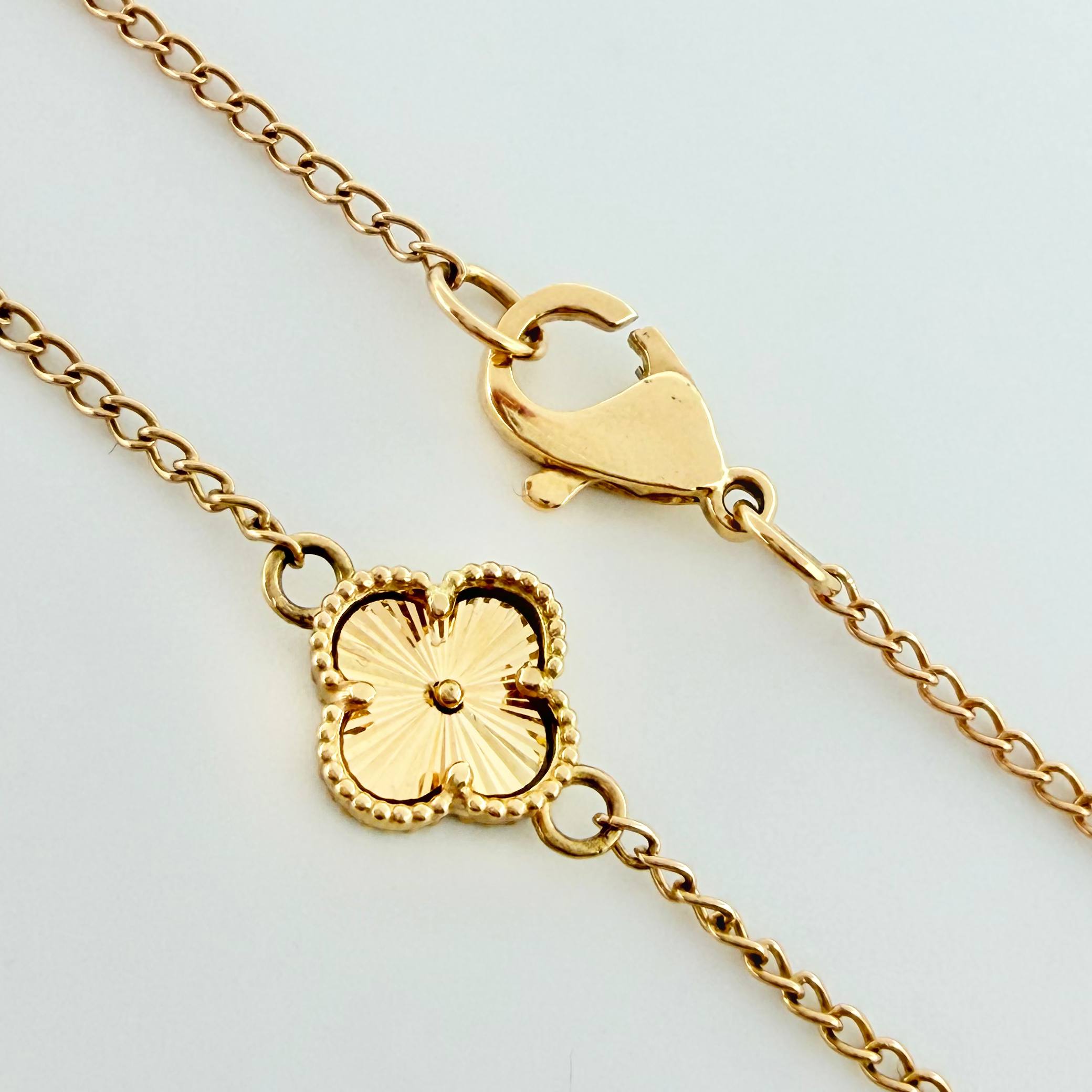 Cadena Trebol Diamantado  12.85gr / 19 3/4 in / 10mm Oro Amarillo Nac.Esp. 18K