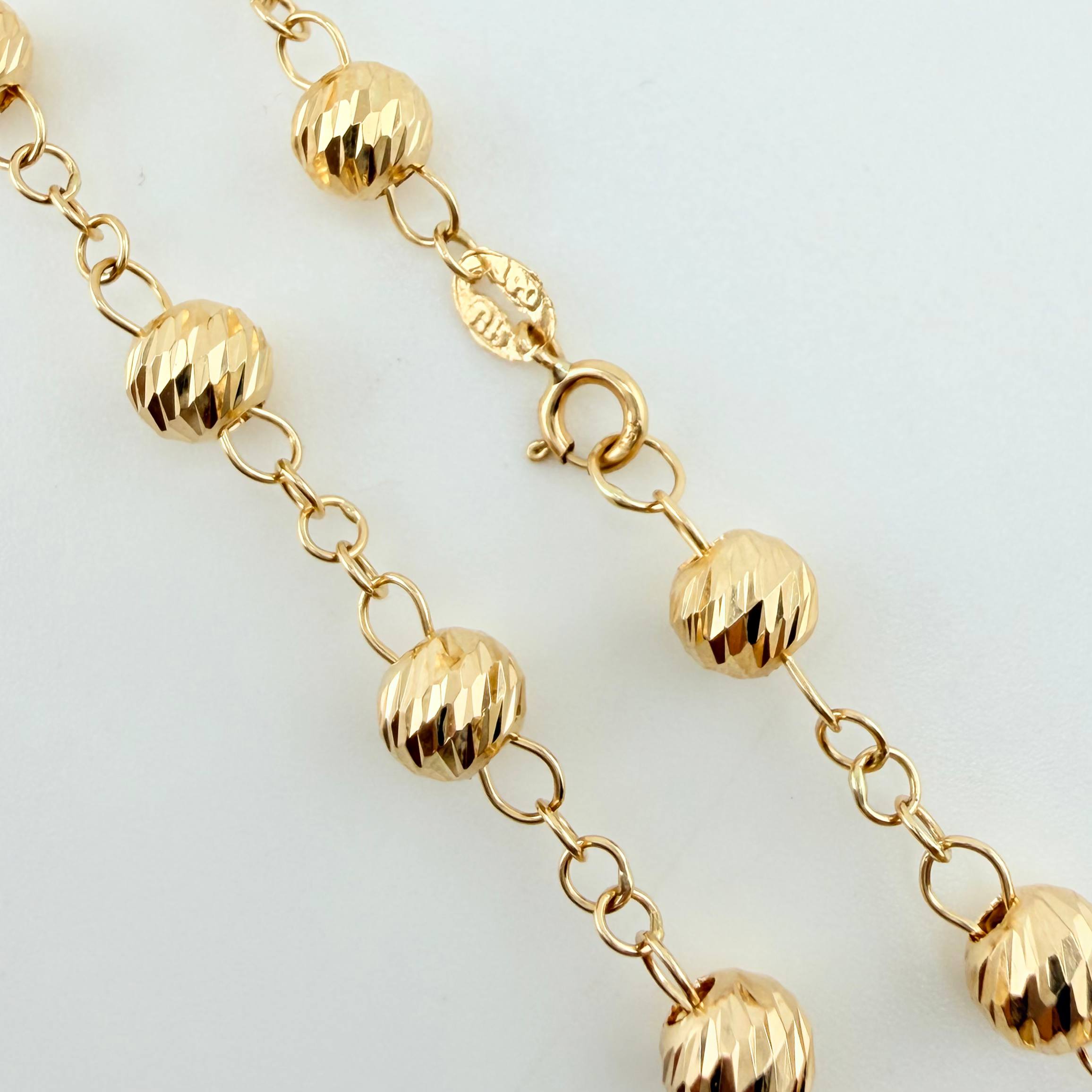 Pulso Tipo Militar Diamantado 2.15gr / 6 3/4 in / 4mm Oro Amarillo 18K ©