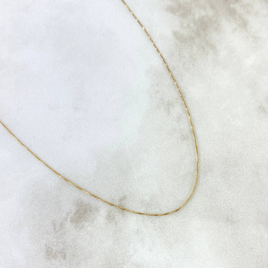 Cadena Veneciana 1.1gr / 17 3/4 in / 0.61mm Oro Amarillo +3 18K !