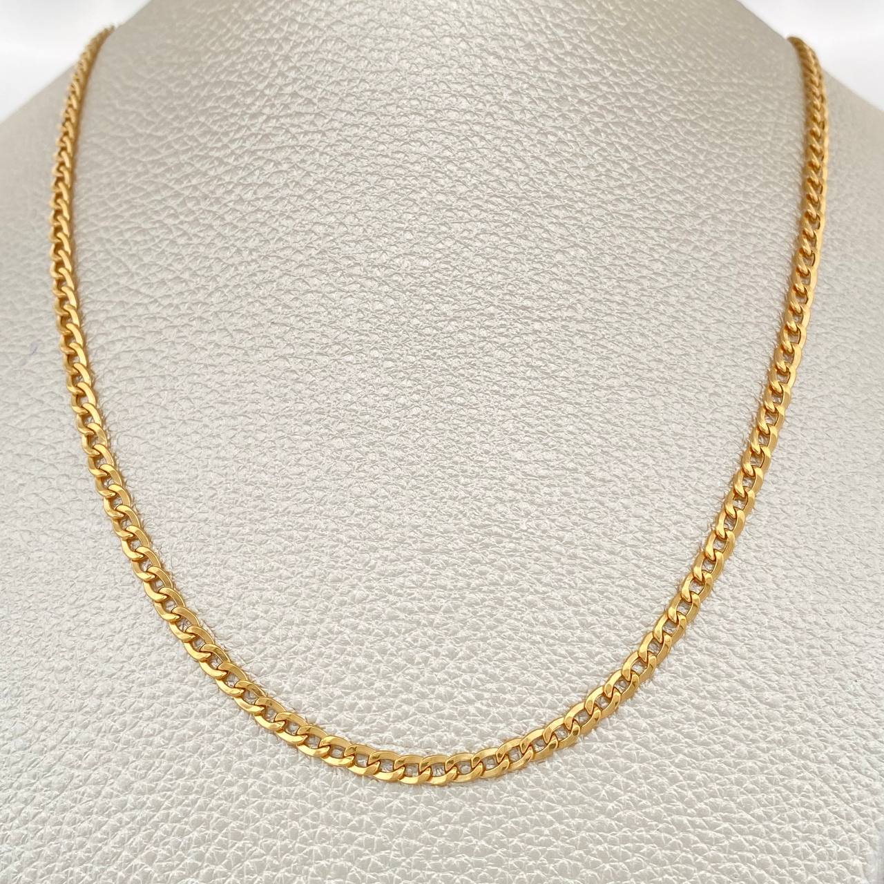 Cadena Cubana 4.8gr / 23 3/4 in / 3mm Oro Amarillo +1 18K $