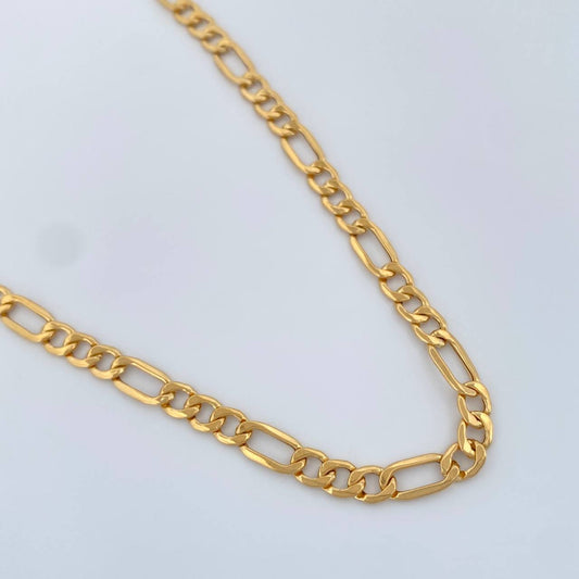 Cadena Figaro 9.15gr / 23 3/4 in / 4.2mm Oro Amarillo +1 18K $