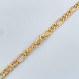 Cadena Figaro 9.15gr / 23 3/4 in / 4.2mm Oro Amarillo +1 18K $