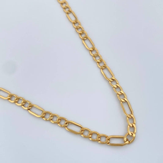 Cadena Figaro 5.3gr / 23 3/4 in / 3.28mm Oro Amarillo +1 18K $