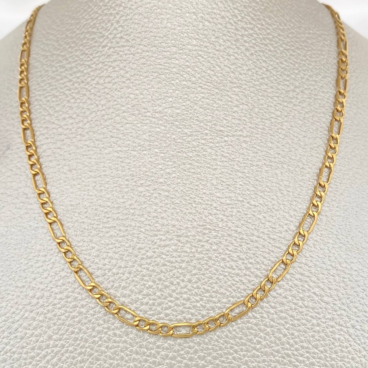 Cadena Figaro 5.3gr / 23 3/4 in / 3.28mm Oro Amarillo +1 18K $
