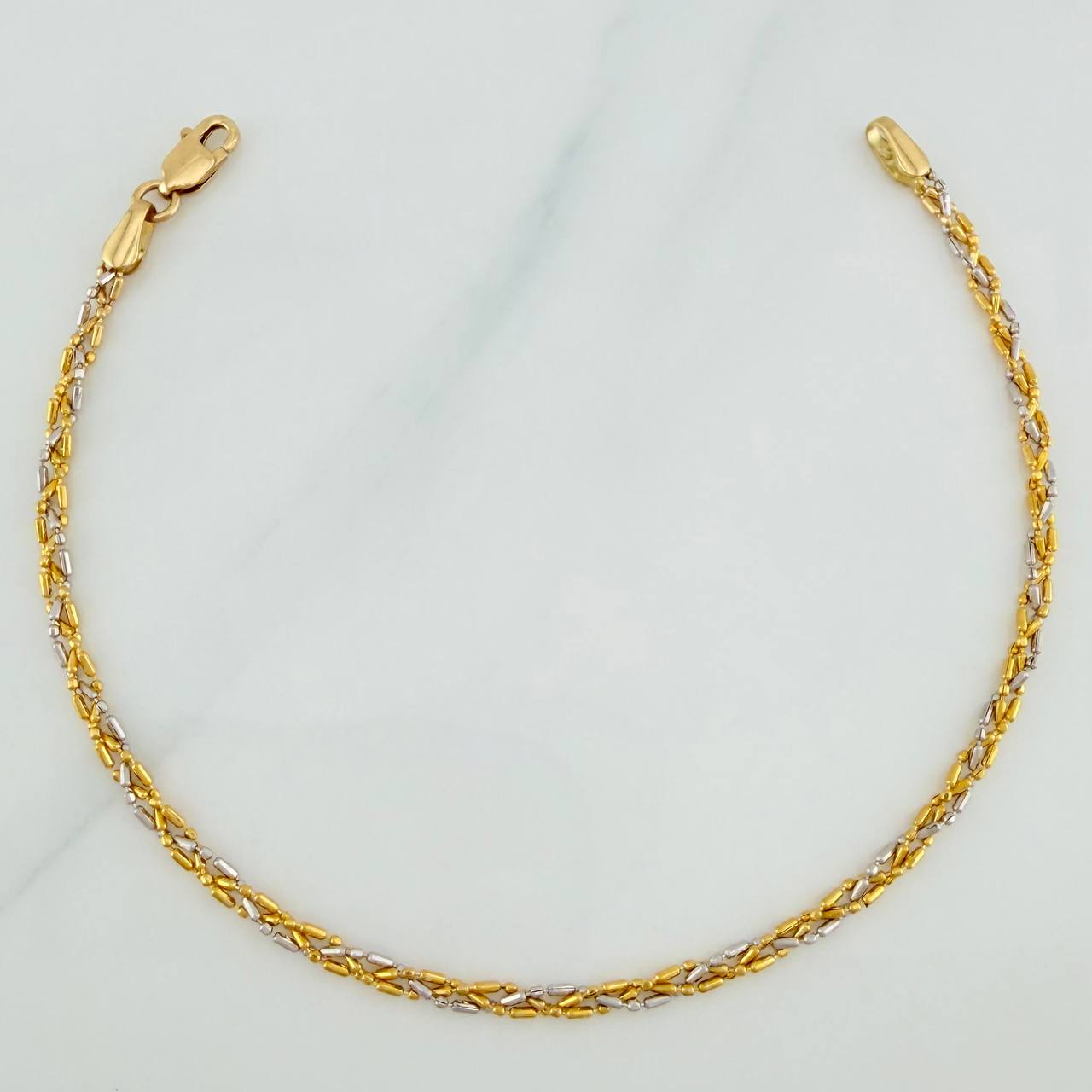 Pulso Morse 2.4 g / 7 1/4 in / 2.24 mm Dos Oros Amarillo Blanco 18K