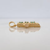 Dije Cruz Tronco Esmeraldas 14Pts 1.3 g / 1 in Oro Amarillo 18K