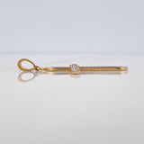 Pendant Dense Cross Diamonds 19Pts 1.15 g / 1 1/4 in Two Golds Yellow White 18K