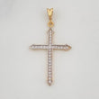 Pendant Dense Cross Diamonds 19Pts 1.15 g / 1 1/4 in Two Golds Yellow White 18K
