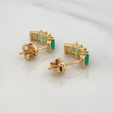 Stud Earrings Rectangles Emerald 1.18Qts 2.55 g / in / 5 mm Yellow Gold 18K