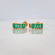 Stud Earrings Rectangles Emerald 1.18Qts 2.55 g / in / 5 mm Yellow Gold 18K