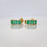 Stud Earrings Rectangles Emerald 1.18Qts 2.55 g / in / 5 mm Yellow Gold 18K