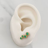 Stud Earrings Circles Emeralds 64Pts 2.25 g / in / 14 mm Yellow Gold 18K