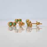 Stud Earrings Circles Emeralds 64Pts 2.25 g / in / 14 mm Yellow Gold 18K