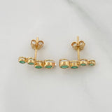 Stud Earrings Circles Emeralds 64Pts 2.25 g / in / 14 mm Yellow Gold 18K
