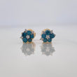 Stud Earrings Flower Diamonds 44Pts 1.55 g / in / 4.1 mm Two Golds Yellow White 18K